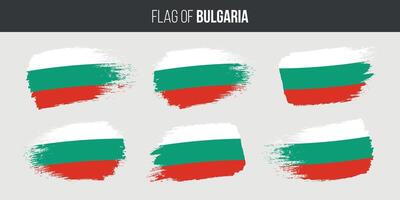 Bulgaria bandiere impostato spazzola ictus grunge vettore illustrazione bandiera di Bulgaria isolato su bianca