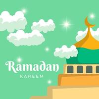 Ramadan kareem amichevole moschee vettore illustrazioni