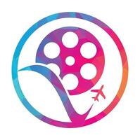 viaggio film logo design vettore icona.