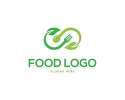 creativo salutare cibo logo design concetto vettore modello.