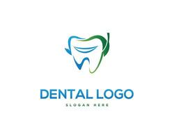 naturale dentale foglia logo design vettore modello.