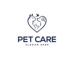 animale domestico cura logo design con semplice design illustrazione. vettore