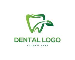 dente e foglia astratto icona logo vettore modello.