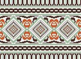 pixel attraversare punto tradizionale etnico modello paisley fiore ikat sfondo astratto azteco africano indonesiano indiano senza soluzione di continuità modello per tessuto Stampa stoffa vestito tappeto le tende e sarong vettore