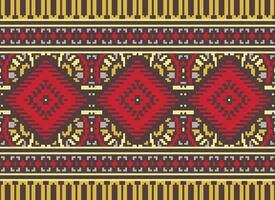 pixel attraversare punto tradizionale etnico modello paisley fiore ikat sfondo astratto azteco africano indonesiano indiano senza soluzione di continuità modello per tessuto Stampa stoffa vestito tappeto le tende e sarong vettore