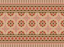 pixel attraversare punto tradizionale etnico modello paisley fiore ikat sfondo astratto azteco africano indonesiano indiano senza soluzione di continuità modello per tessuto Stampa stoffa vestito tappeto le tende e sarong vettore