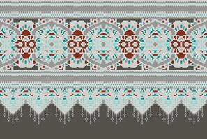 pixel attraversare punto tradizionale etnico modello paisley fiore ikat sfondo astratto azteco africano indonesiano indiano senza soluzione di continuità modello per tessuto Stampa stoffa vestito tappeto le tende e sarong vettore