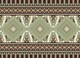 pixel attraversare punto tradizionale etnico modello paisley fiore ikat sfondo astratto azteco africano indonesiano indiano senza soluzione di continuità modello per tessuto Stampa stoffa vestito tappeto le tende e sarong vettore