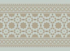 pixel attraversare punto tradizionale etnico modello paisley fiore ikat sfondo astratto azteco africano indonesiano indiano senza soluzione di continuità modello per tessuto Stampa stoffa vestito tappeto le tende e sarong vettore