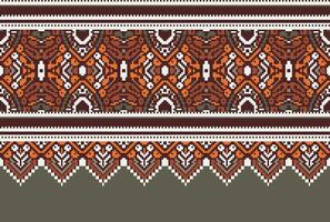 pixel attraversare punto tradizionale etnico modello paisley fiore ikat sfondo astratto azteco africano indonesiano indiano senza soluzione di continuità modello per tessuto Stampa stoffa vestito tappeto le tende e sarong vettore