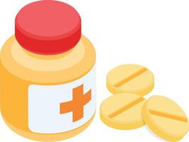 prescrizione medicazione bottiglia con pillole vettore