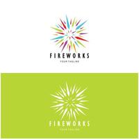 fuochi d'artificio logo design con creativo colorato scintille nel moderno style.logo per affari,marca,celebrazione,fuochi d'artificio,petardi vettore