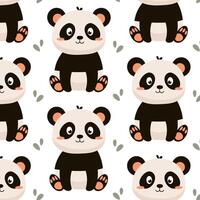 senza soluzione di continuità modello con carino panda. vettore illustrazione di un' panda nel piatto stile. bambini modello. sfondo con panda.