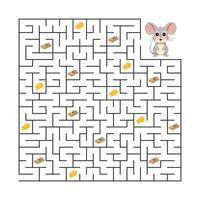 vettore illustrazione. figli di puzzle. Aiuto il topo raccogliere formaggio e trova un' modo su di il labirinto senza caduta in un' trappola per topi