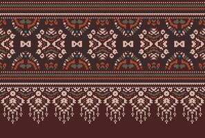 pixel attraversare punto tradizionale etnico modello paisley fiore ikat sfondo astratto azteco africano indonesiano indiano senza soluzione di continuità modello per tessuto Stampa stoffa vestito tappeto le tende e sarong vettore