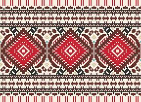 pixel attraversare punto tradizionale etnico modello paisley fiore ikat sfondo astratto azteco africano indonesiano indiano senza soluzione di continuità modello per tessuto Stampa stoffa vestito tappeto le tende e sarong vettore