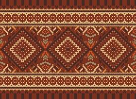 pixel attraversare punto tradizionale etnico modello paisley fiore ikat sfondo astratto azteco africano indonesiano indiano senza soluzione di continuità modello per tessuto Stampa stoffa vestito tappeto le tende e sarong vettore