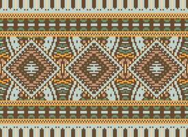 pixel attraversare punto tradizionale etnico modello paisley fiore ikat sfondo astratto azteco africano indonesiano indiano senza soluzione di continuità modello per tessuto Stampa stoffa vestito tappeto le tende e sarong vettore