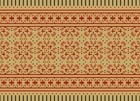 pixel attraversare punto tradizionale etnico modello paisley fiore ikat sfondo astratto azteco africano indonesiano indiano senza soluzione di continuità modello per tessuto Stampa stoffa vestito tappeto le tende e sarong vettore