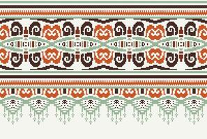 pixel attraversare punto tradizionale etnico modello paisley fiore ikat sfondo astratto azteco africano indonesiano indiano senza soluzione di continuità modello per tessuto Stampa stoffa vestito tappeto le tende e sarong vettore