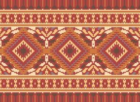 pixel attraversare punto tradizionale etnico modello paisley fiore ikat sfondo astratto azteco africano indonesiano indiano senza soluzione di continuità modello per tessuto Stampa stoffa vestito tappeto le tende e sarong vettore