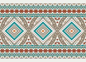 pixel attraversare punto tradizionale etnico modello paisley fiore ikat sfondo astratto azteco africano indonesiano indiano senza soluzione di continuità modello per tessuto Stampa stoffa vestito tappeto le tende e sarong vettore