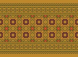 pixel attraversare punto tradizionale etnico modello paisley fiore ikat sfondo astratto azteco africano indonesiano indiano senza soluzione di continuità modello per tessuto Stampa stoffa vestito tappeto le tende e sarong vettore