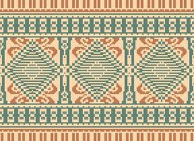 pixel attraversare punto tradizionale etnico modello paisley fiore ikat sfondo astratto azteco africano indonesiano indiano senza soluzione di continuità modello per tessuto Stampa stoffa vestito tappeto le tende e sarong vettore