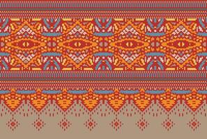 pixel attraversare punto tradizionale etnico modello paisley fiore ikat sfondo astratto azteco africano indonesiano indiano senza soluzione di continuità modello per tessuto Stampa stoffa vestito tappeto le tende e sarong vettore