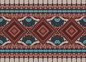 pixel attraversare punto tradizionale etnico modello paisley fiore ikat sfondo astratto azteco africano indonesiano indiano senza soluzione di continuità modello per tessuto Stampa stoffa vestito tappeto le tende e sarong vettore