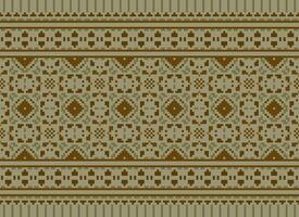 pixel attraversare punto tradizionale etnico modello paisley fiore ikat sfondo astratto azteco africano indonesiano indiano senza soluzione di continuità modello per tessuto Stampa stoffa vestito tappeto le tende e sarong vettore