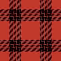 fuoco struttura modello sfondo, Da donna moda tessuto dai un'occhiata senza soluzione di continuità. difficile tartan plaid tessile vettore nel rosso e nero colori.