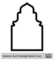 islamico arco design grassetto linea schema lineare nero ictus sagome design pittogramma simbolo visivo illustrazione vettore