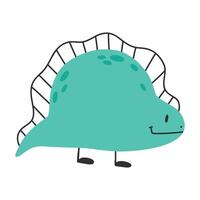 carino dinosauro nel cartone animato scandinavo stile. vettore illustrazione per un' bambini camera. mano disegnato dino isolato su bianca sfondo. dino carattere.