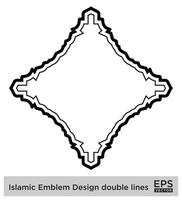 islamico emblema design Doppio Linee nero ictus sagome design pittogramma simbolo visivo illustrazione vettore