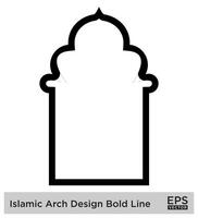 islamico arco design grassetto linea schema lineare nero ictus sagome design pittogramma simbolo visivo illustrazione vettore