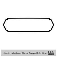 islamico etichetta e nome telaio grassetto linea schema lineare nero ictus sagome design pittogramma simbolo visivo illustrazione vettore