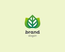 creativo verde foglia naturale logo vettore