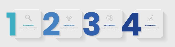 Infografica etichetta design modello con icone e 4 opzioni o passi. vettore