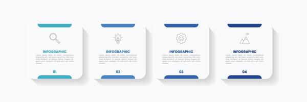 Infografica etichetta design modello con icone e 4 opzioni o passi. vettore