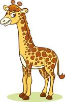 vettore illustrazione di giraffa cartone animato portafortuna personaggio su bianca sfondo