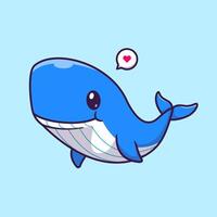 carino balena nuoto cartone animato vettore icona illustrazione. animale natura icona concetto isolato premio vettore. piatto cartone animato stile