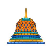 Borobudur tempio punto di riferimento vettore