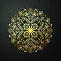 vettore lusso ornamentale mandala sfondo design con d'oro arabesco e floreale angolo telaio Arabo islamico est stile