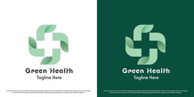 Salute attraversare logo design illustrazione. attraversare più forma eco benessere verde naturale Salute paziente medicina ospedale clinica medico trattamento assistenza sanitaria. astratto grado moderno semplice icona simbolo. vettore