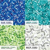 di moda sfondo di 4 senza soluzione di continuità pixel arte con verde, verdastro o leggero verde, blu, bianca colori. può essere Usato per tessile, pubblicità, Annunci, promozione, marketing, merce, sito web e digitale vettore