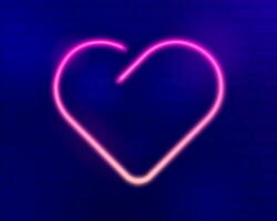 illustrazione di realistico neon rosa linea luci formatura cuori o amore cartello quello non collegato con mattone parete come sfondo. può essere Usato per San Valentino giorno manifesti, striscioni, merce e volantini vettore