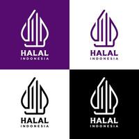 indonesiano halal logo nuovo il branding 2022. halal logo. halal cibo certificato logo. vettore
