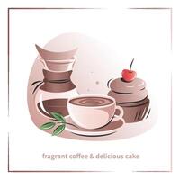 bandiera per caffè Casa, caffè negozio, bar-caffetteria, ristorante, menù. caffè creatore, caffè e torte. vettore illustrazione per pubblicità