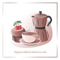 bandiera per caffè Casa, caffè negozio, bar-caffetteria, ristorante, menù. caffè creatore, caffè e torte. vettore illustrazione per pubblicità